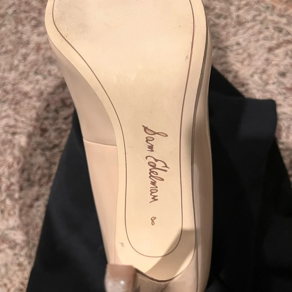 Sam Edelman Nude Patent Pointed Toe Pumps Heels - Picture 5 of 5